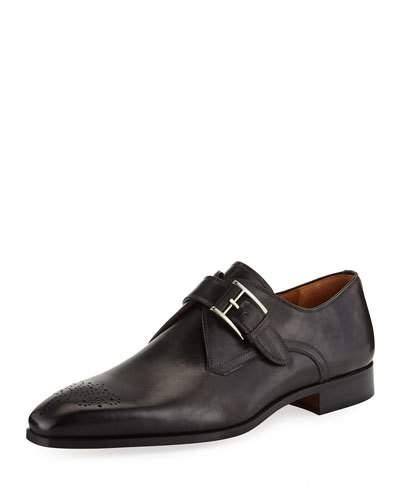 Calf Leather Brogue Oxford, Gray