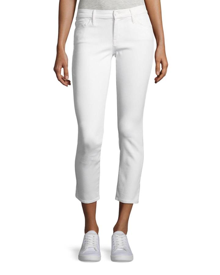 Looker Glass Slipper Crop Jeans, White