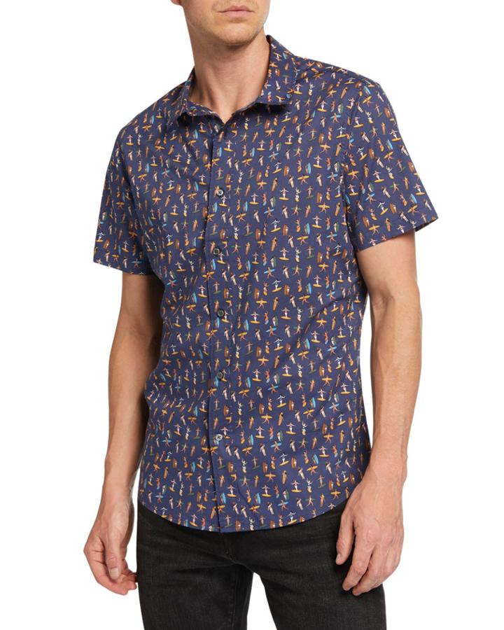 Men's Surf-print Short-sleeve