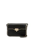Rockstud Leather Shoulder Bag, Black