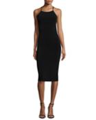 Esther Mesh-inset Sheath Dress, Black