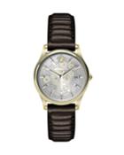 Men's 44mm Aiakos Watch W/ Calfskin Strap, Gold/brown