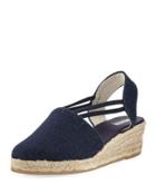 Julie Denim Wedge Espadrille, Blue/multi