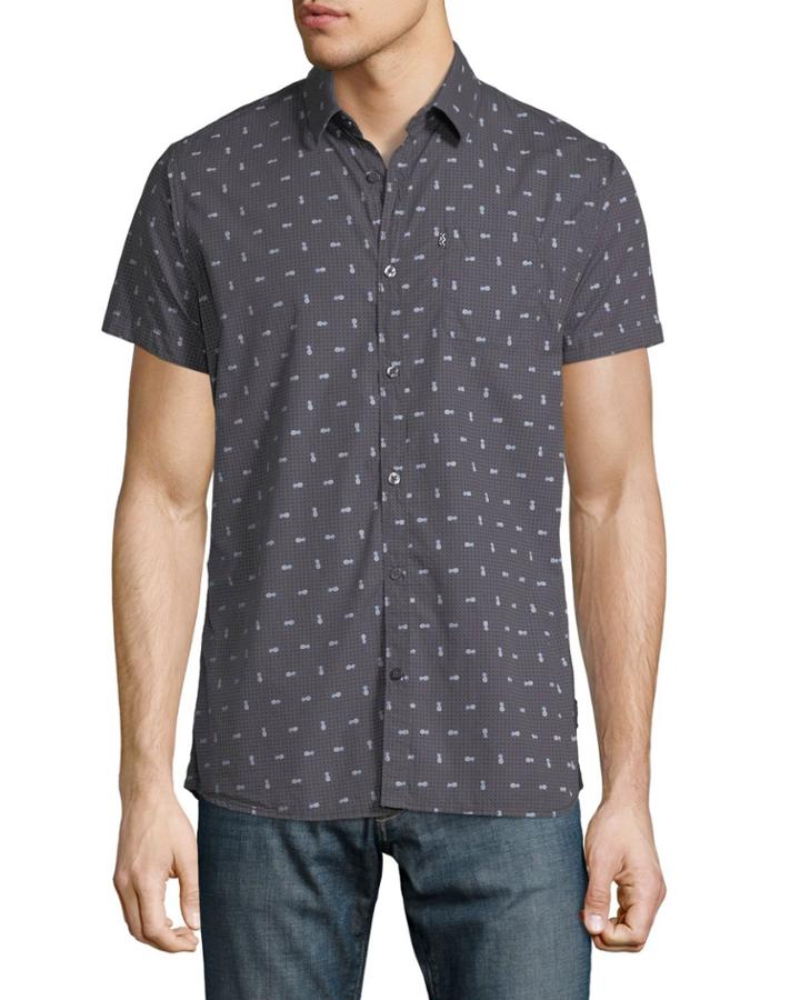 Men's Pineapple Jacquard Short-sleeve