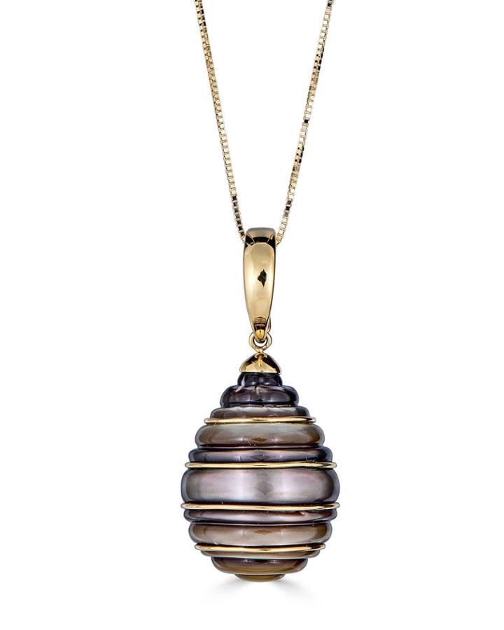 Classic 18k Tahitian Pearl Pendant Necklace,