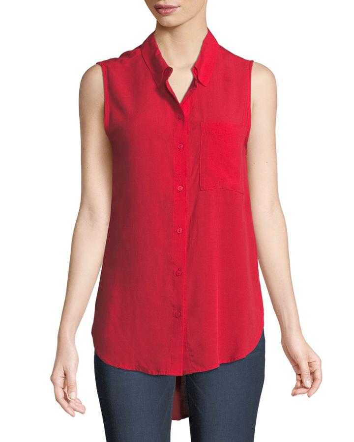 Madden Sleeveless Button-front Tunic