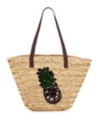 Pineapple Raffia Tote Bag