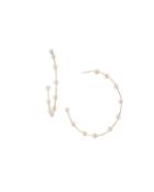 Pearly Wire Hoop Earrings
