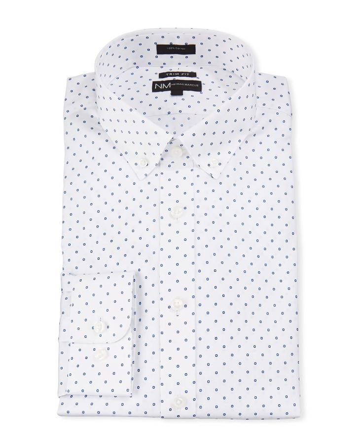 Men's Trim-fit Cotton Circle-print Dress