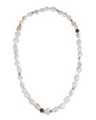 Baroque Pearl, Silverite & Spinel Opera Necklace,