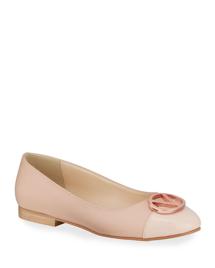 Malva Metallic V-logo Ballerina Flats