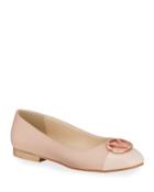 Malva Metallic V-logo Ballerina Flats