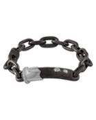 Two-tone Cable-chain Bracelet W/ Diamond Pave,