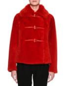 Lamb Shearling Fur Toggle Coat