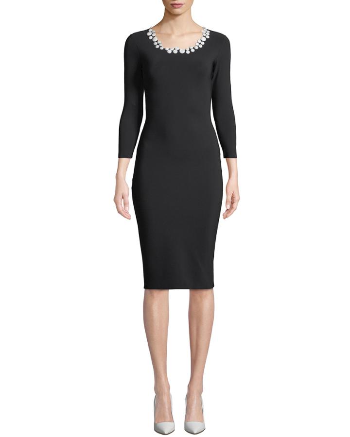Longina Dress W/ Pearly Collar