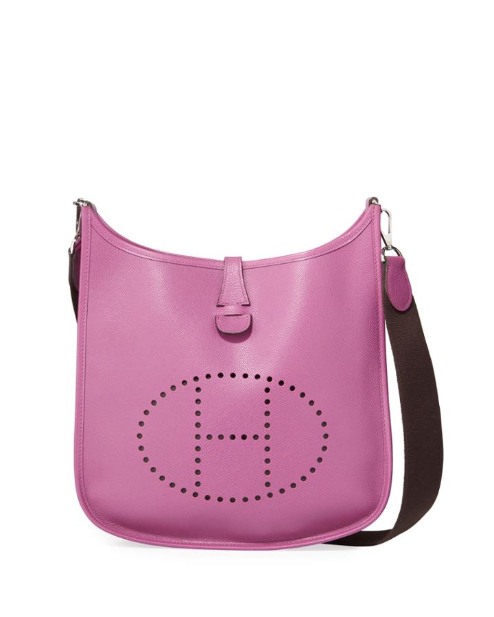 Evelyne Epsom Crossbody Bag, Purple