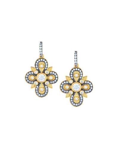 Embellished Clover Drop Earrings