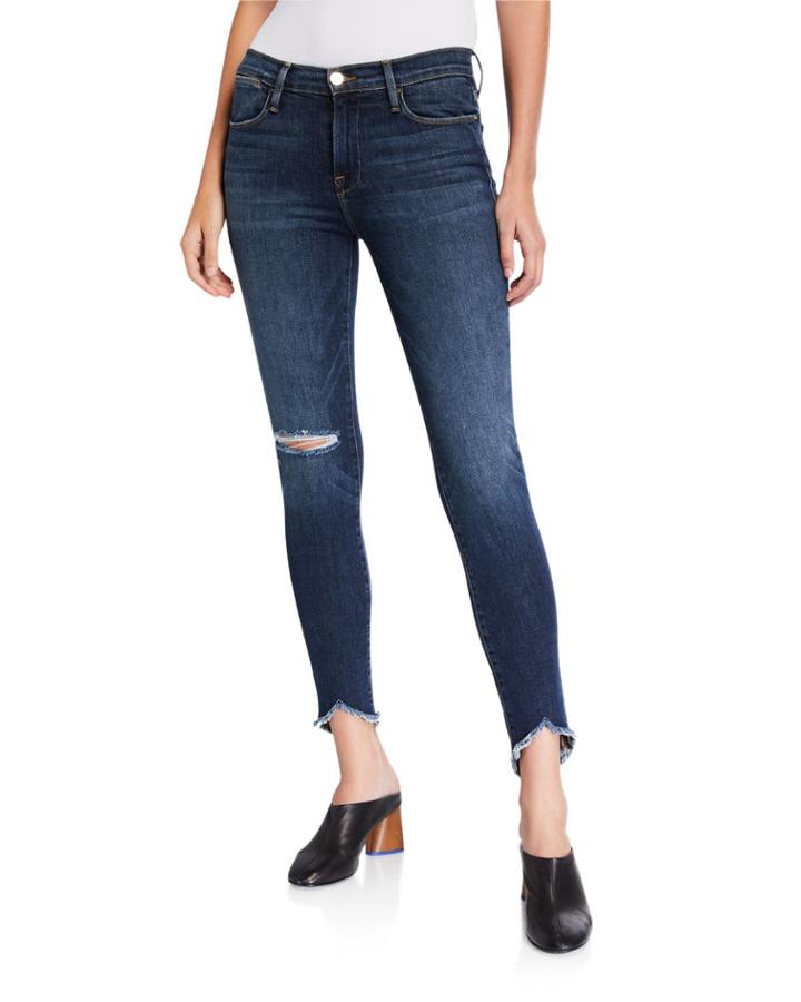 Le High Skinny Frayed Jeans