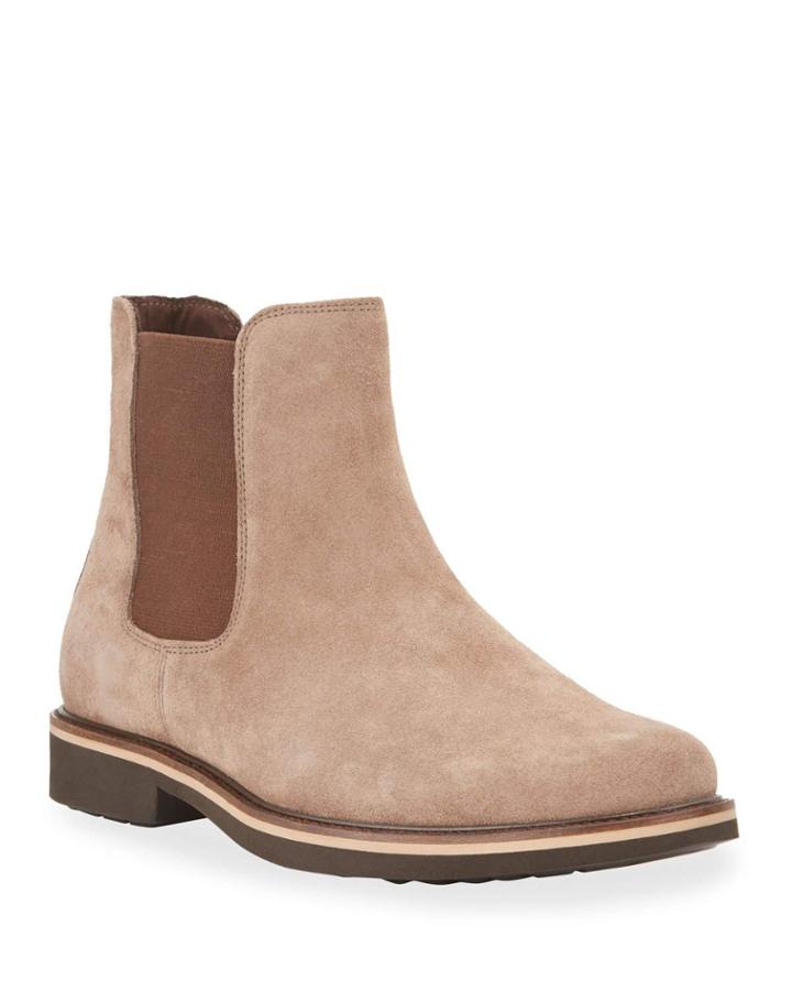 Men's Gored Nubuck Chelsea Boots