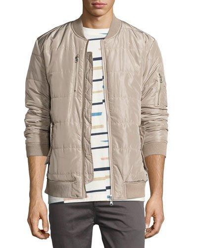 Race Quilted Zip-front Jacket, Vintage Khaki