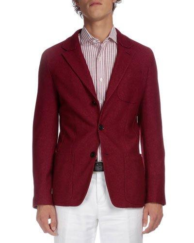 Soft Two-button Jacket, Red