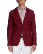 Soft Two-button Jacket, Red