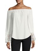 Off-the-shoulder Knit Top W/