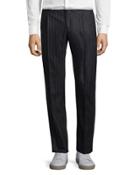 Slim Pinstriped Wool Pants