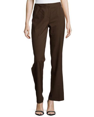 Classic Contemporary Stretch-knit Pants, Espresso