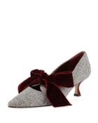 Serba Velvet Bow Tweed Pump