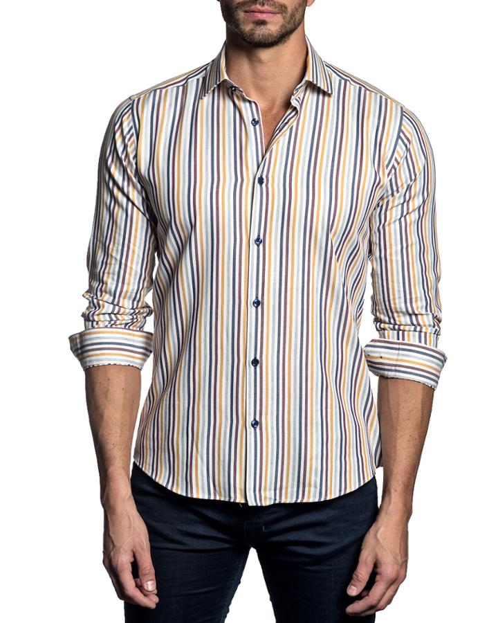 Semi-fitted Candy-striped