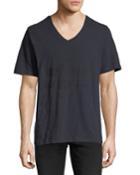 V-neck Jersey T-shirt With Black Crests