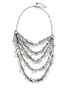 Multi-row Simulated Gray Pearl Necklace