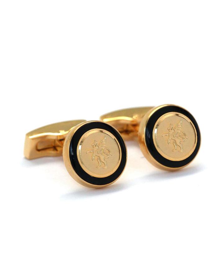 Onyx & Brass Griffin Cufflinks