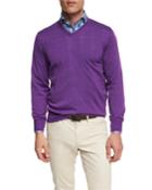 Merino Wool-silk V-neck