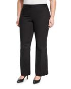 Front-zip Flare Pants, Black,
