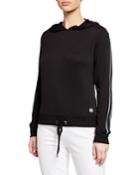 Stripe-sleeve Drawstring Hoodie