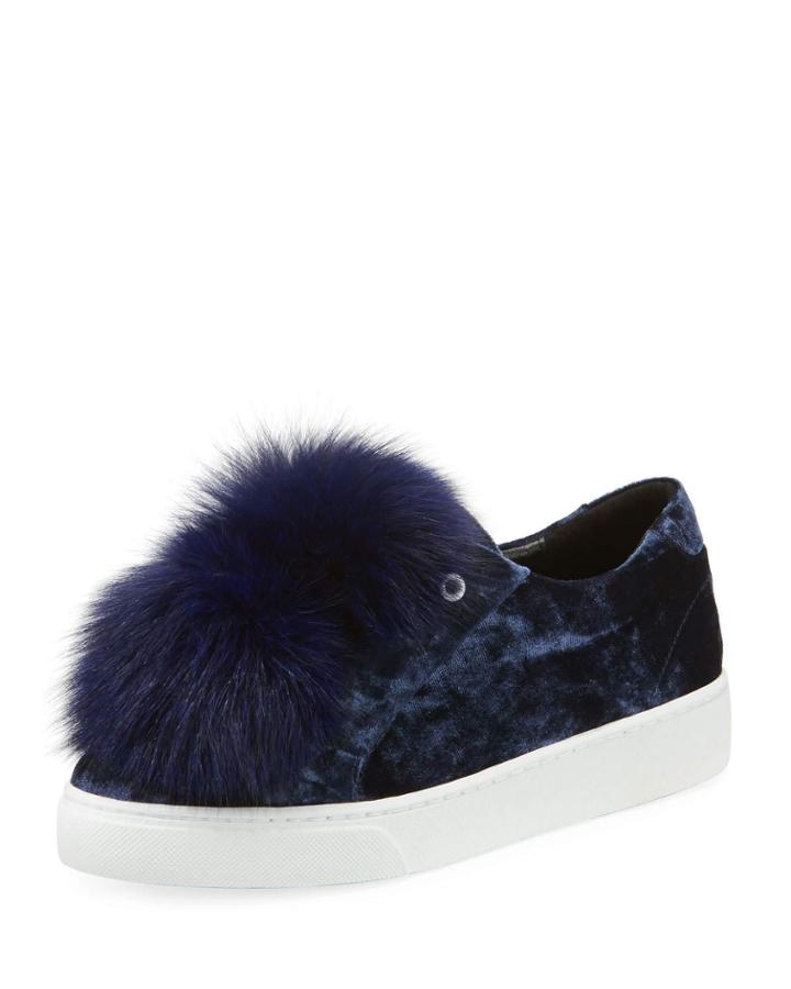 Nayla Crushed Velvet Pompom