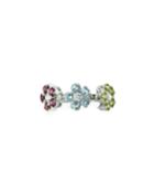 18k White Gold 3-flower Diamond & Quartz Ring,