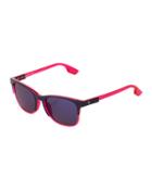 Two-tone Modified Rectangle Acetate Sunglasses, Black/pink Fluorescent