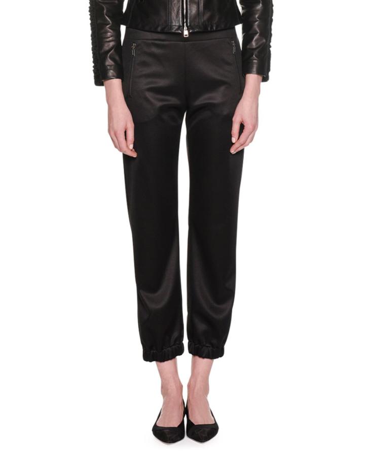 Pull-on Viscose Jersey Cropped Jogger Pants