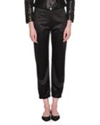 Pull-on Viscose Jersey Cropped Jogger Pants