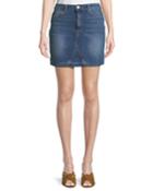 Raw-hem A-line Denim