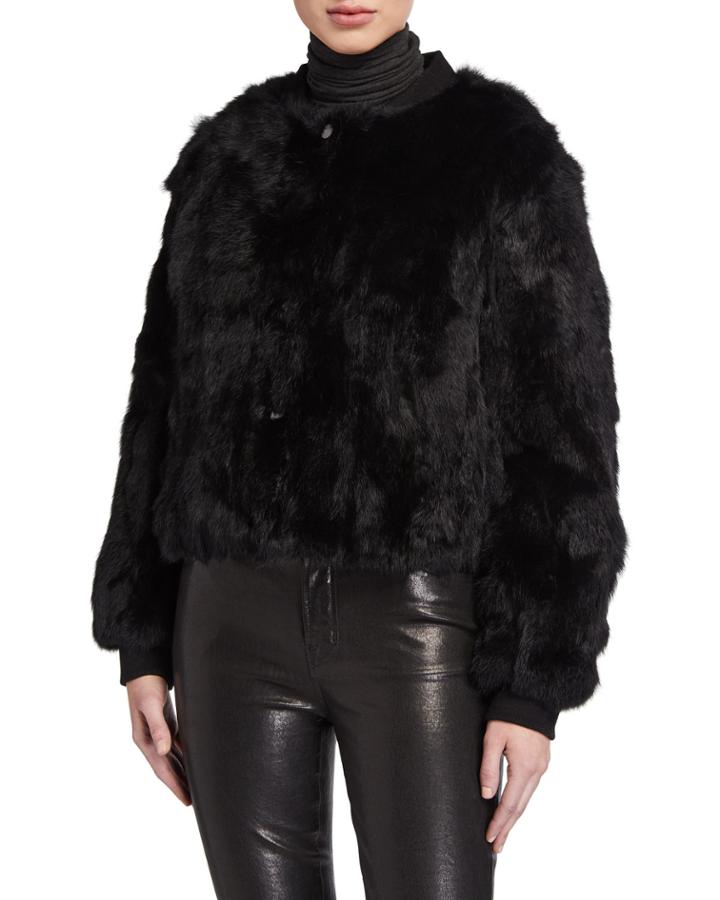 Reversible Rabbit Fur Jacket