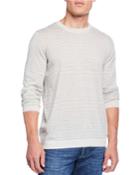 Men's Striped Long-sleeve Wool/cashmere T-shirt
