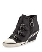 Gin Bis Buckled Leather Wedge