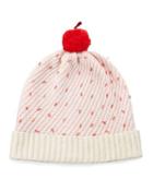 Cupcake Beaded Beanie Hat, Pink