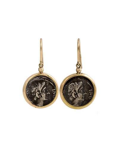 Appia 18k Gold & Silver Ottaviano Coin Drop Earrings