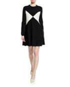 Long-sleeve Jersey Flare Dress