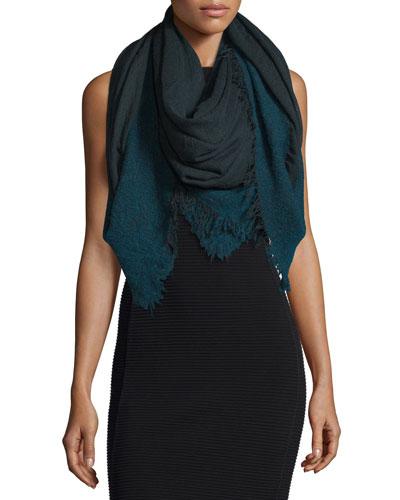 Isadora Wool-blend Ombre Scarf, Blue/gray